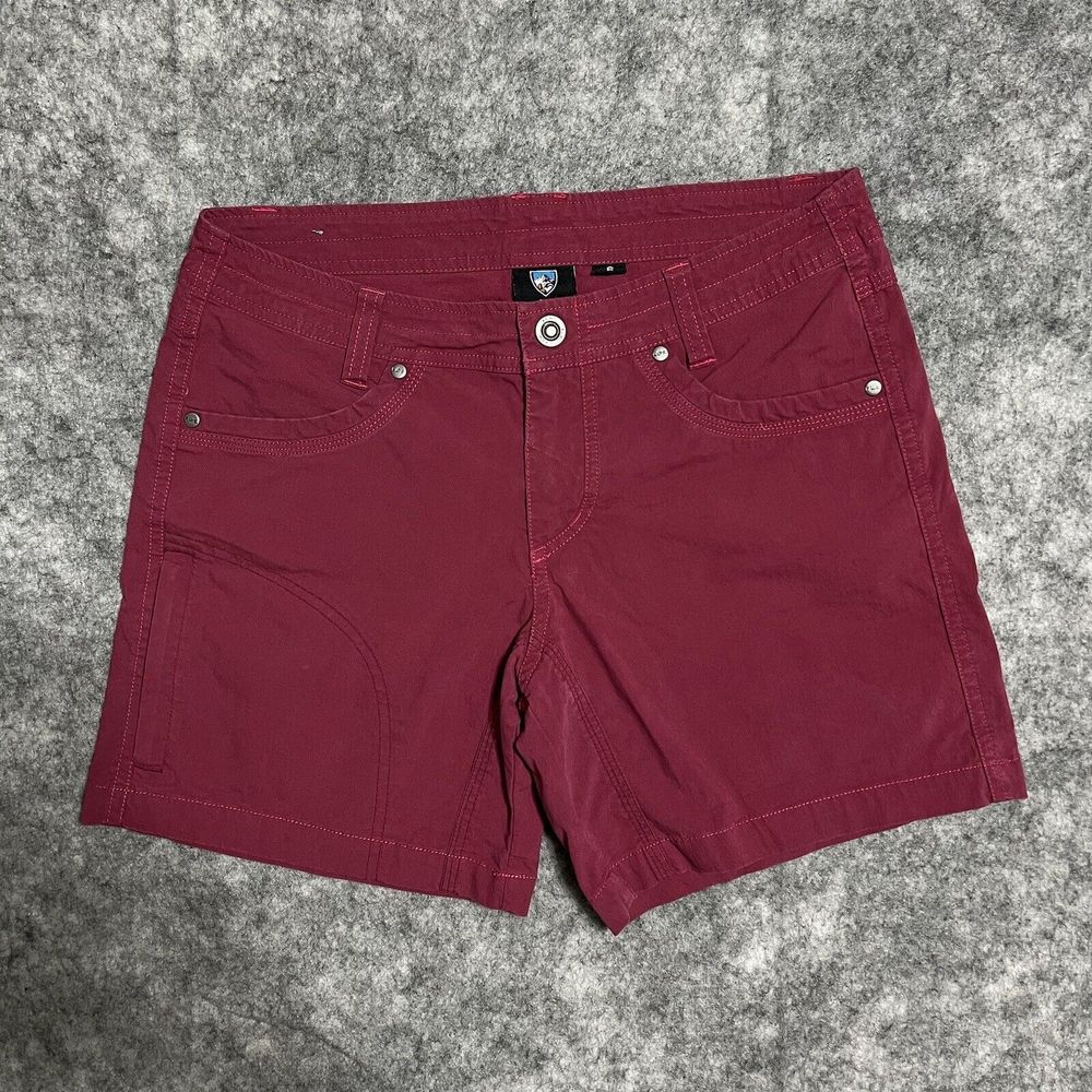 KUHL Shorts Women's M Pink Vintage Patina Dye Hiking Outdoor Pocket